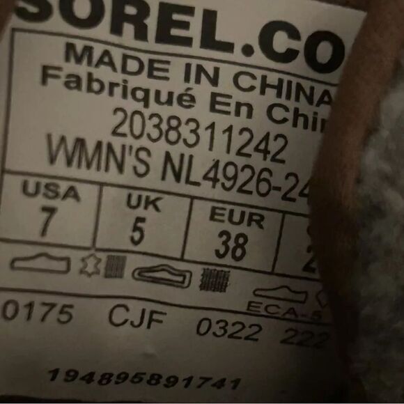 Sorel Evie Women’s Waterproof Boots Suede Brown Size 7 NL4926-242 - Picture 8 of 8